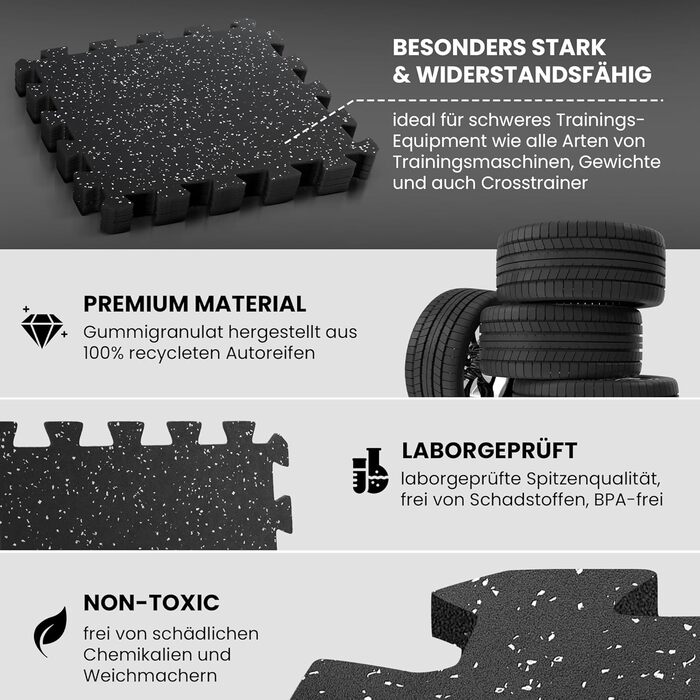 Захисний килимок Набір захисних килимків для підлоги 9 шт. гумовий гумовий килимок Спортивний килимок Гімнастичний килимок Килимок