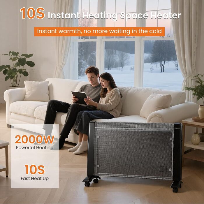 Обігрівач, електричний обігрівач потужністю 2000 Вт з 3 режимами нагріву та термостатом, захистом від перекидання та перегріву, портативний обігрівач для дому, офісу та використання в приміщенні