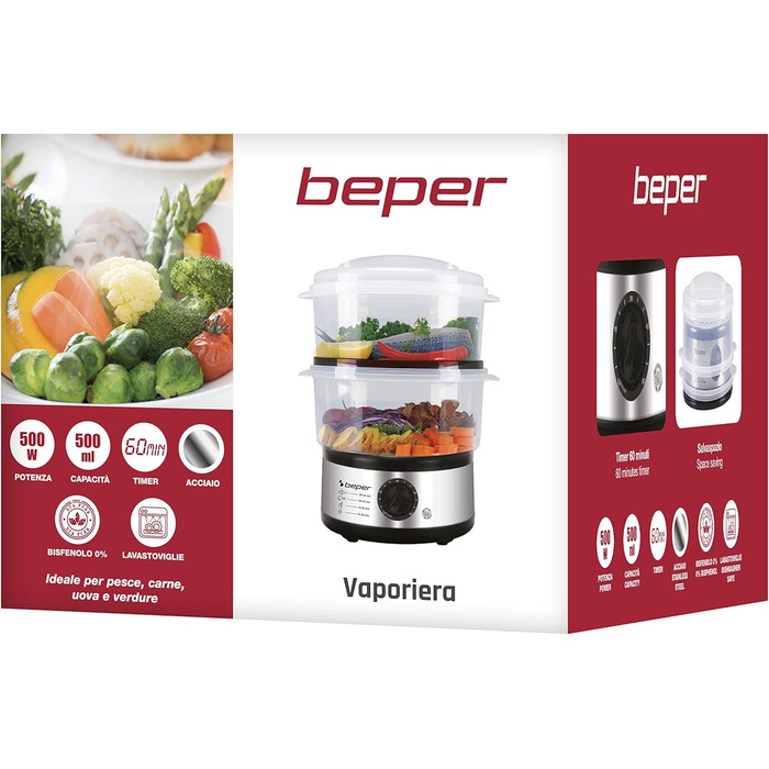 Багатофункціональний відпарювач 5 л, компактний акумулятор, таймер на 60 хвилин, потужність 400-500 Вт, - сріблястий і чорний 5 літрів