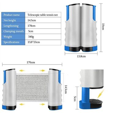 Сітка для настільного тенісу, сітка для настільного тенісу для будь-якого столу, портативна сітка для настільного тенісу для будь-якого столу, регульована довжина, ідеально підходить для обіднього столу, офісного та кухонного столу, аксесуари для настільн