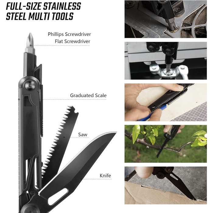 Багатофункціональні плоскогубці SwissTech 16 в 1, складні Mulitool Tool Багатофункціональні плоскогубці, з ножицями, ножем, пилкою