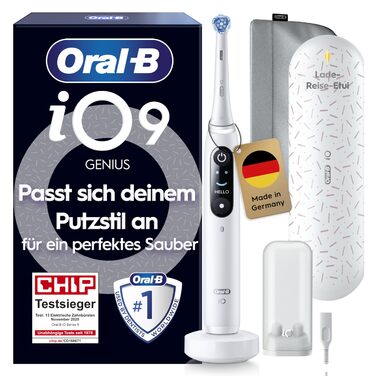 Електрична зубна щітка, з 1 насадкою 7 режимів догляду за зубами, переможець тесту CHIP (11/25), розроблена Braun, білий колір Білий алебастр, 9