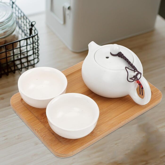 Набір для чаю NUOBESTY з керамічного чайника, портативний дорожній сервіз, термостійкий з ручкою для чаю вдома, в офісі та на відкритому повітрі