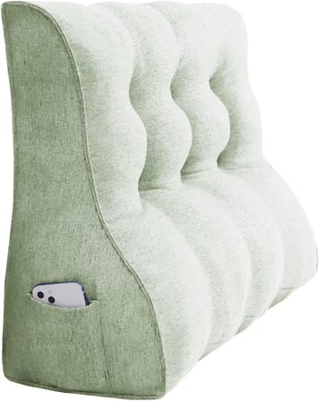 Подушка для спини Johnear, поперекова подушка для спинки дивана-ліжка, подушка для читання, велика подушка для книги, високе узголів&39я ліжка, дворядна клиноподібна подушка, настінна подушка, подушка для ніг (бежевий, 100 x 26 x 55 см) бежевий 100 x 26 x