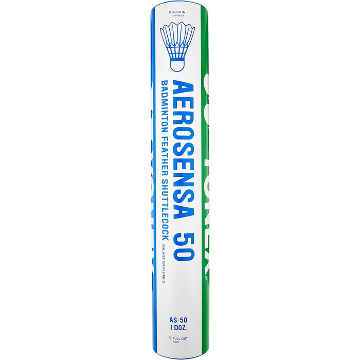 Воланчик YONEX AeroSensa-50 з гусячим пір&39ям, 1 дюжина білих, 12 шт.