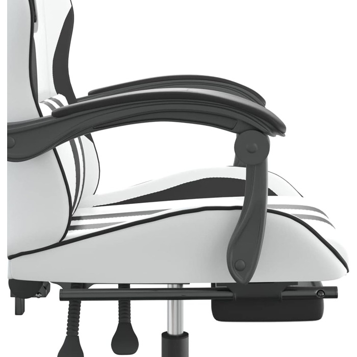 Ігрове крісло з підставкою для ніг, крісло для ПК, ігрове крісло, крісло для геймерів, крісла для домашнього офісу, ігрові крісла, крісло для Playstation, комп&39ютерне крісло, обертове, біла та чорна штучна шкіра