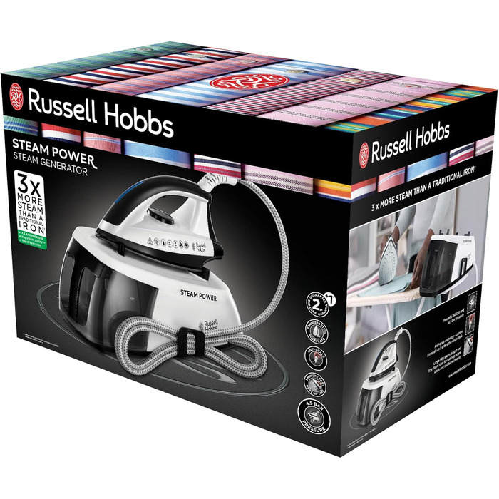 Парова прасувальна станція Russell Hobbs (2400 Вт, тиск пари 4,5 бар, знімний резервуар для води 1,3 л) Праска 24420-56 Парова пра