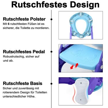 Дитяче сидіння для унітазу зі сходами, Aufun Toilet Trainer Складна драбина Горщик для навчання зі сходами Дитяче сидіння для уніт