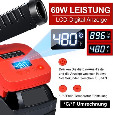 Акумуляторний паяльник для батареї Milwaukee M18 18V, швидке нагрівання, електрична цифрова LCD паяльна станція з USB і Type-C пор