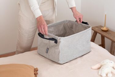 Складний кошик для білизни - Багатофункціональний ящик для зберігання паперу та іграшок - Велика ємність - Для вологого та сухого прання - Водонепроникне покриття - Органайзер - Сірий - 35 л, 30 x 20 x 10 см