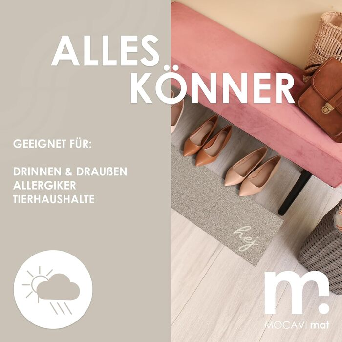 Килимок MOCAVI для дверей, парковка для взуття, 30x100 см, що прається, бежевий, Hej Scandi, килимок для взуття, довгий, вузький, без взуття, декоративний для входу, для приміщень, для вулиці, килимок для передніх дверей, килимок для багажника, 30x100 см,