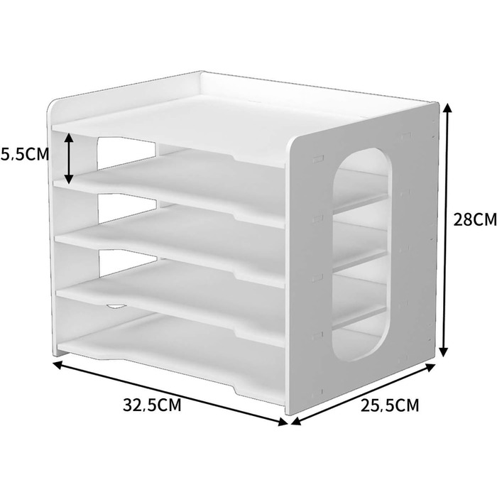 Лоток для документів PUNCIA A4 Лоток для листів 7 відсіків для зберігання ПВХ Настільний органайзер для файлів Лоток для паперу Зберігання файлів Система картотек Тримач документів для офісу, навчання, шкільного офісу (5 рівнів)