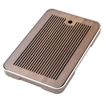 Чайний набір Кунг-Фу з підносом, 36 x 24 см, з ПВХ гладкі краї, швидкий дренаж, розбірна конструкція для легкого очищення