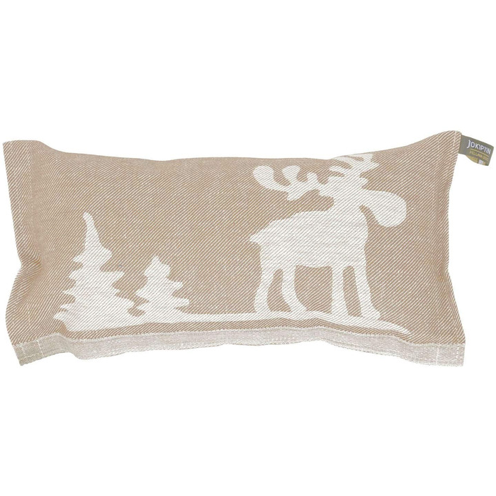 Подушка для сауни, Улюблена подушка, Дорожня подушка Дизайн Лось, бежевий/білий Розміри 40 x 22 см, Льон/Бавовна Не містить шкідливих речовин, сертифікована Oeko-Tex Standard 100 Зроблено у Фінляндії, 1
