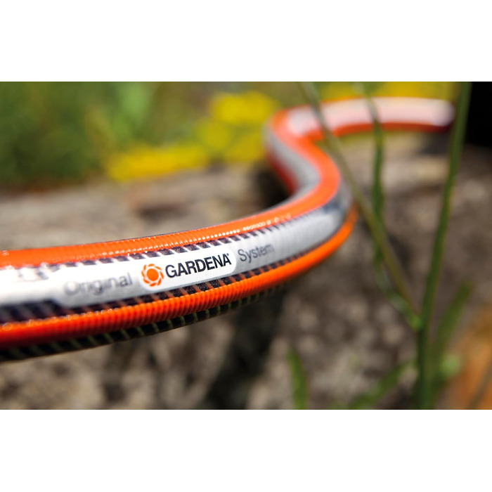 Шланг Gardena Comfort HighFLEX 13 мм (1/2 дюйма), 50 м Садовий шланг з профілем Power-Grip, тиск розриву 30 бар, стабільний за розмірами, стійкий до ультрафіолету, в упаковці (18069-20), сірий/помаранчевий Практичний шланг HighFlex