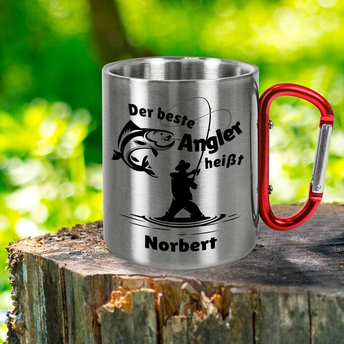 Кружка з нержавіючої сталі з карабіном True Statements, персоналізована Найкращий рибалка це ВАШЕ ІМ&39Я приблизно 330 мл металева кружка з іменем цікавий подарунок для рибалок, рибалок-аматорів, чоловіків на День батька