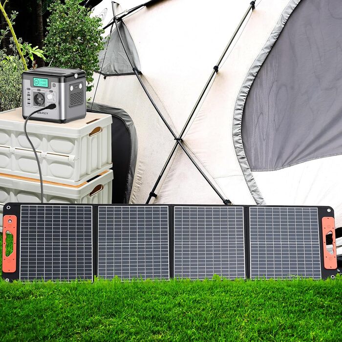 Портативна електростанція S500 із сонячною панеллю 100 Вт, сонячним генератором 518 Втгод, вихідною потужністю змінного струму 500 Вт (пікова 1000 Вт), портом USB-C 65 Вт для вечірок, подорожей, кемпінгу, використання в автофургоні, в екстрених ситуаціях 