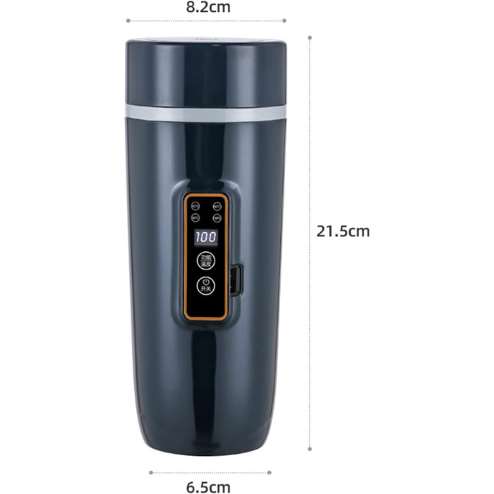 Чайник Дорожній чайник 12В 350мл Швидкий чайник Двошаровий термос з нержавіючої сталі для приготування молока, кави та чаю (80Вт ч