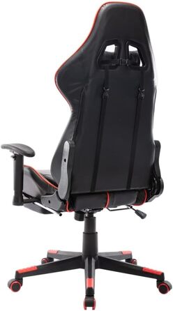 Геймерське крісло, офісне крісло, з підставкою для ніг, чорно-червоне, штучна шкіра