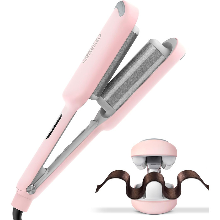 Плойка для волосся, плойка великі локони підходить для початківців, миттєві хвилі, 32 мм іонно-керамічна плойка для довгого коротк