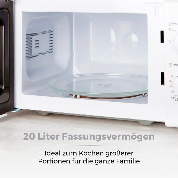 Ручна мікрохвильова піч Tower T24034WHT 20 літрів 700 Вт з 5 рівнями потужності та таймером на 35 хвилин - мікрохвильова піч біла