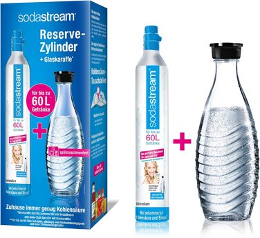 З циліндром CO2 та скляним графином 0,6 л без скляного графина SodaStream з двох упаковок, 1100065490 Reserve Pack