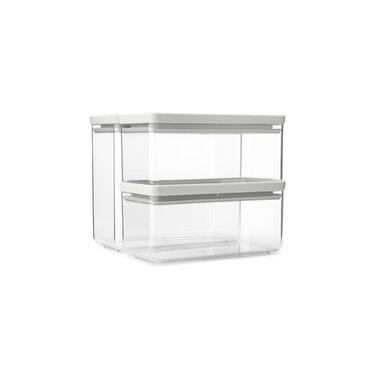 Штабелювані контейнери, набір з 2 шт. 1,5 л та 3,5 л Герметичні контейнери для зберігання із силіконовою кришкою для кухні Для сухих та вологих продуктів, цукру, борошна Світло-сірий