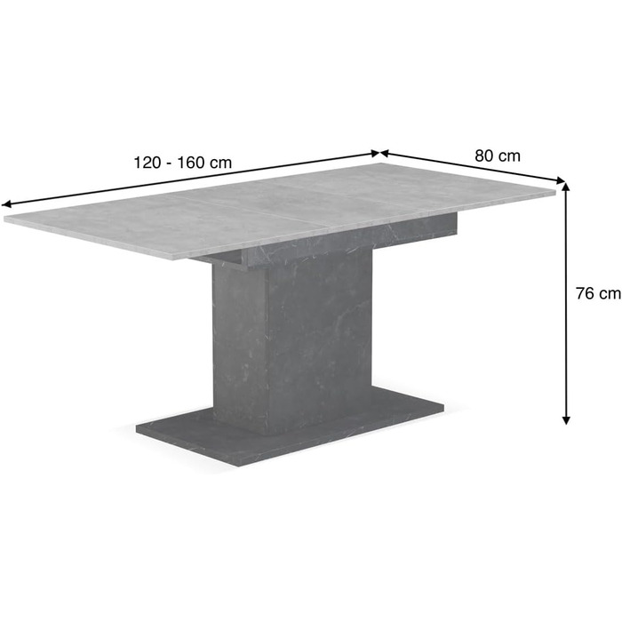 Обідній стіл B&D home Bosco розсувний 120-160x80 см, розрахований на 4-6 осіб, дерев&39яний кухонний стіл з підставкою для їдальні, кухні сучасний скандинавський дизайн техаський дуб, каркас з техаського дуба BE 11201-BE-EITE
