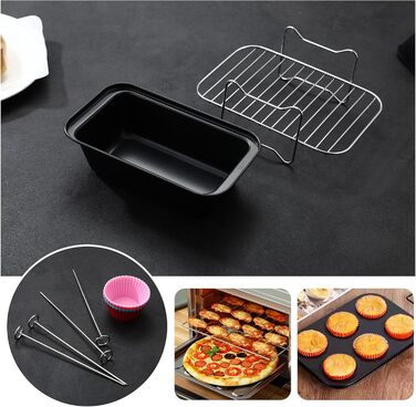 Набір аксесуарів для двозонної фритюрниці з 12 шт., підходить для Ninja Foodi AF400EU AF300EU 7.6L-9.5L та інших наборів аксесуарів для двозонної аерофритюрниці, включаючи гриль для глибокого смаження, папір для випічки