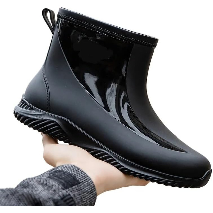 Чоловіче гумове взуття, чоловічі гумові чоботи, зносостійке водне взуття, товста підошва, чоловіче, чорне/червоне, розмір 40 EU