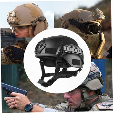 Шолом Fast, з підкладкою, 22.05-23.62 дюйма, універсальний розмір, шолом для страйкболу, універсальний шолом для пейнтболу, регульовані бічні рейки, чорний