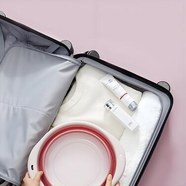 Складаний умивальник, 2 складні миски для миття посуду для вулиці, складний кемпінговий умивальник, багатоцільова чаша, 800 мл для подорожей/кемпінгу/кемперів/активного відпочинку на свіжому повітрі (синій та рожевий)