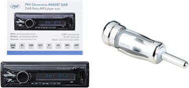 Автомагнітола DAB MP3 PNI Clementine 8480BT, 4x45w, 12/24V, 1 DIN, з SD, USB, AUX, RCA, Bluetooth і USB 1.5A для зарядки телефону (в комплекті з адаптером антени)