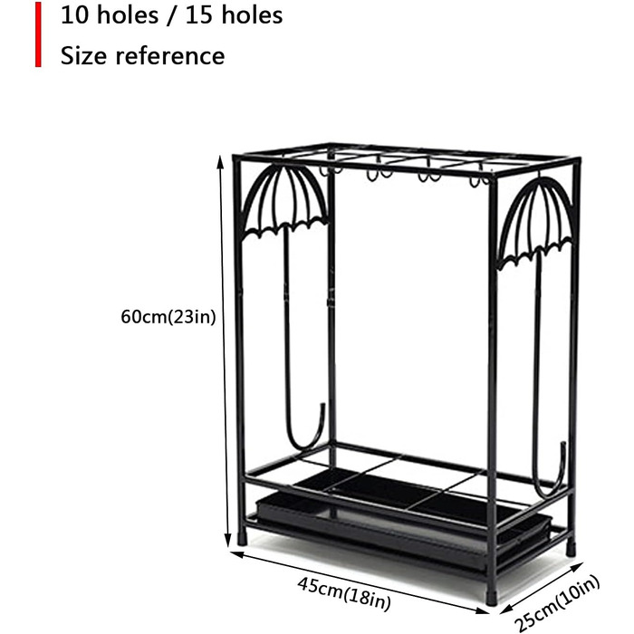 Тримач для парасольок RAABYU, металева підставка для парасольок підставка для парасольок чорна, біла, контейнер для парасольок, для зберігання 1025 парасольок, тримач для парасольки, для палиць для ходьби білий 18 ОТВОРІВ 10 ГАЧКІВ