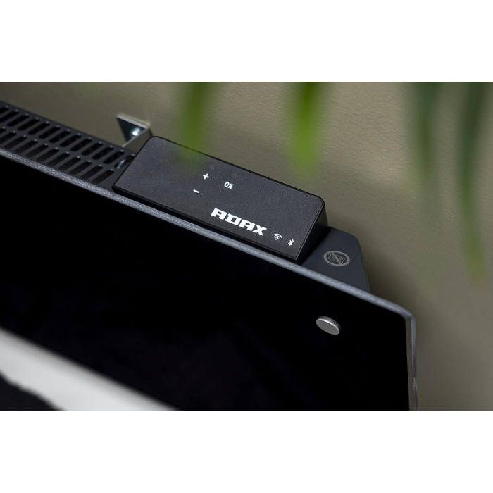 Розумний настінний конвекторний обігрівач з WiFi - 400 Вт, чорний Настінний електричний обігрівач Електричний радіатор - 340 мм Керування за допомогою смартфона РК-дисплей Електричне опалення KWT IP24C 400 Вт, чорний