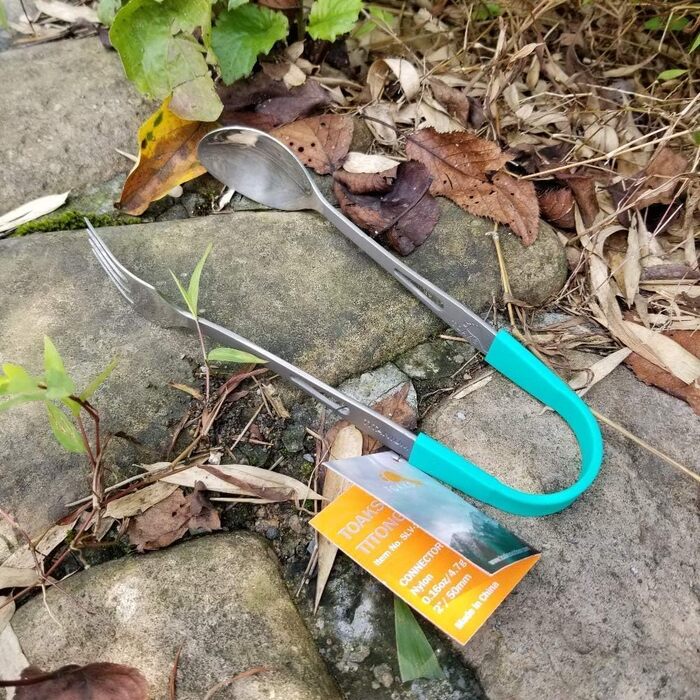 Надлегкий титановий посуд, столові прибори для вулиці, виделка та ложка