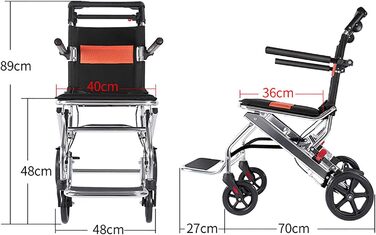 Інвалідні візки Складні інвалідні візки, Складні інвалідні візки, легкі 8 кг, Тип подорожі, Багатофункціональний, Практичний, Портативний, Компактний, Візок для допомоги в екскурсіях для людей похилого віку з обмеженими можливостями