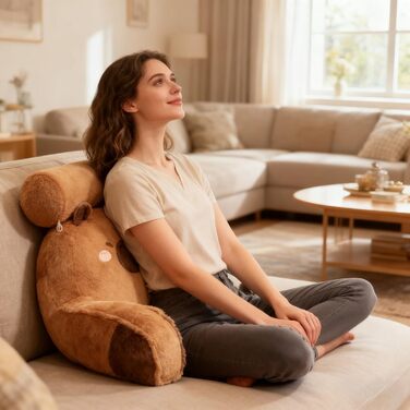 Плюшева подушка для читання у формі капібари, 59,9 см, м&39яка подушка у формі капібари для дорослих та дітей, мила плюшева подушка для спинки з підлокітниками та тваринами, м&39яка, зручна подушка для читання у формі капібари для ліжка та дивана, коричне