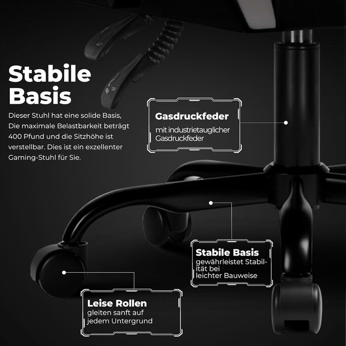 Ігрове крісло GTPLAYER, ергономічне офісне крісло, регульований підголівник та поперекова опора, ігрове крісло, білий колір