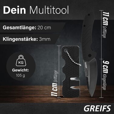 Складаний ніж G1 (дворучний) з точилкою та чохлом, EDC ніж Outdoor & Survival кишеньковий ніж, ніж для виживання, мисливський ніж