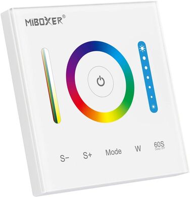 Настінний панельний контролер LGIDTECH P3 Miboxer для 3528 5050 2835 RGB RGBW RGB CCT Світлодіодна стрічка зі зміною кольору з можливістю зміни кольору DC12-24V 10A. Не працює з пристроєм голосового керування