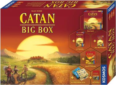 Ексклюзивно на Storeo, стартовий набір з Catan - The Game, що включає розширення, гру з кубиками та 4 сценарії, для 3-6 гравців віком від 10 років і старше, Поселенці Катана, 693152 Catan - Big Box