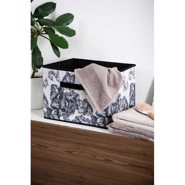 Кошик Idea Home NP-103R Anthracite Flowers 38x27x27 см (7058549)