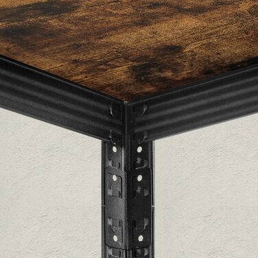 Окремостояча полиця SONGMICS, книжкова полиця, полиця для зберігання, 5 полиць, регульована, 37 x 37 x 150 см, вантажопідйомність до 400 кг, для кухні, вітальні, вінтажний коричнево-чорний GLR037B01