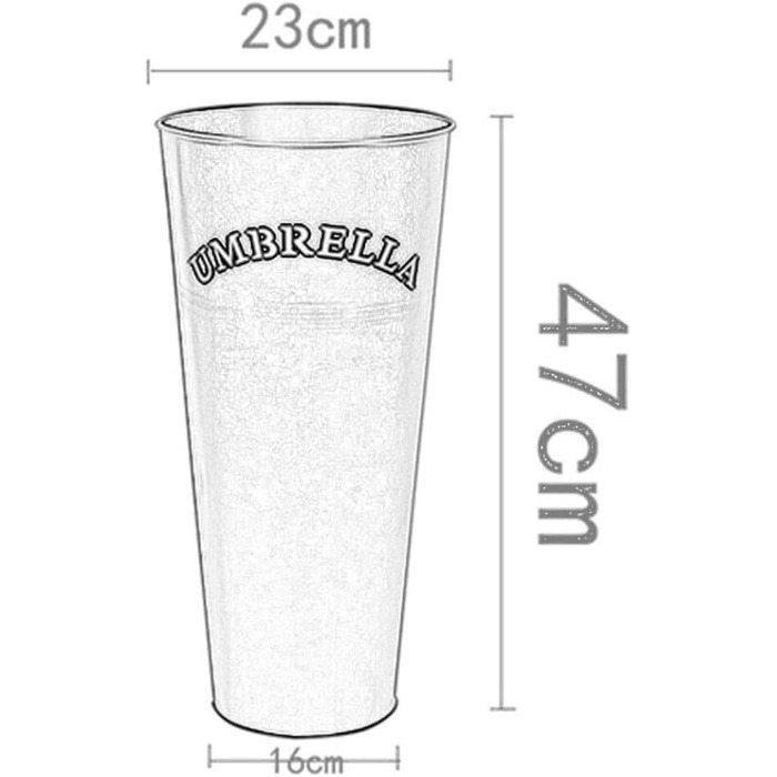 Контейнер для парасольок PGKTKCWH, сучасне відро для парасольки з літерами, бочка для зберігання для розміщення палиць та парасольок, металева підставка для парасольки, тримач для палиць для ходьби та палиць для ходьби Svart 23 х 47см