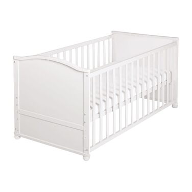 Дитяче ліжко roba 70x140 см Woodland Buddies Дитяче ліжко-трансформер з аксесуарами Вкл. матрац, балдахін та комплект постільної білизни 100x135 см Білий/Зелений Для немовлят та малюків Білий / Woodland Buddies