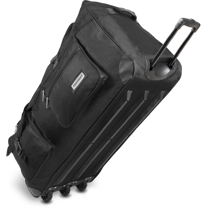 Легка, міцна спортивна та дорожня сумка normani 80-120 літрів - Візок, водовідштовхувальна, стійка до розривів, легко чиститься - 2 колеса, посилена основа, колір чорний / 120 літрів, чорний / 120 літрів XXL