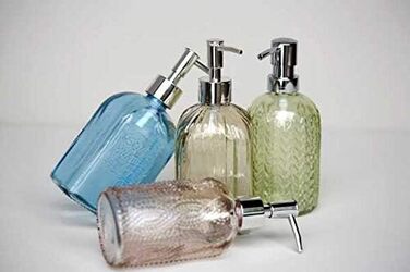 Дозатор для рідкого мила WENKO Vetro Brown, багаторазовий дозатор для мила зі справжнього скла на приблизно 520 мл рідкого мила, к