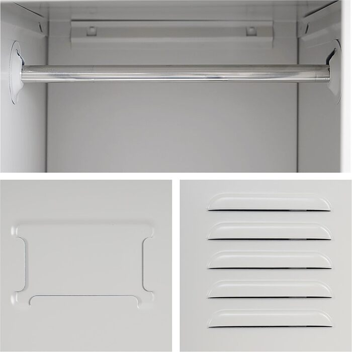 Шафка Mendler Boston T163, гардеробна, шафка для роздягальні, металева 180x30x50см згідно ASR A4.1 - сіра