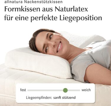 Ортопедична подушка для шиї allnatura 40x60 Sana-Vario 2 - М&39яка, регульована подушка (100 натуральний каучук) - для сну на боці та спині - Висота 11,5 см - Зроблено в Німеччині